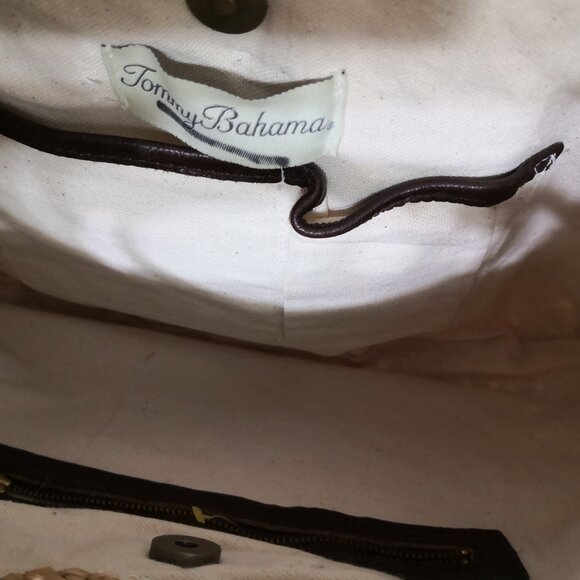 Tommy Bahama Natural Raffia Tote Handbag 20"Lx11"H - Picture 4 of 6